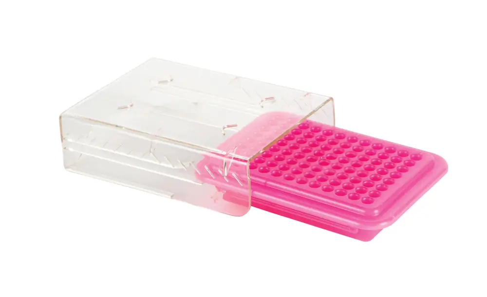 Genesee Scientific 93-222 PCR Cooler 96-Well, Purple & Pink, 2 Coolers/Unit Primary Image