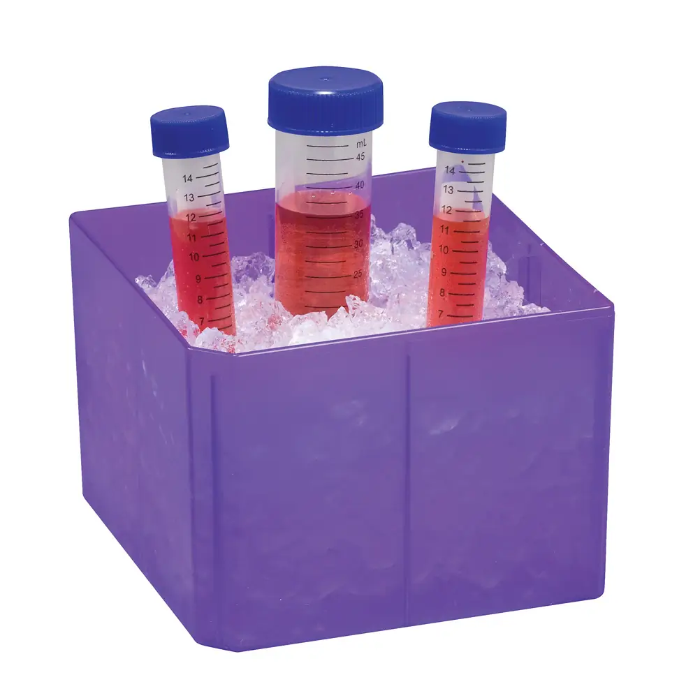 Genesee Scientific 93-227 Transformable Cube Tube Rack 15 & 50 mL Box, Purple, 5 Boxes/Unit Quaternary Image