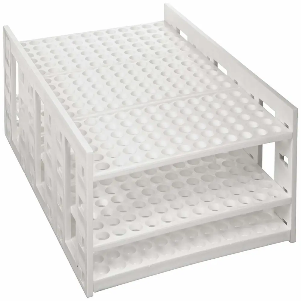 Genesee Scientific 93-273 XL Tube Double Rack for 10-13 mm Tubes, White, 1 Rack/Unit Primary Image