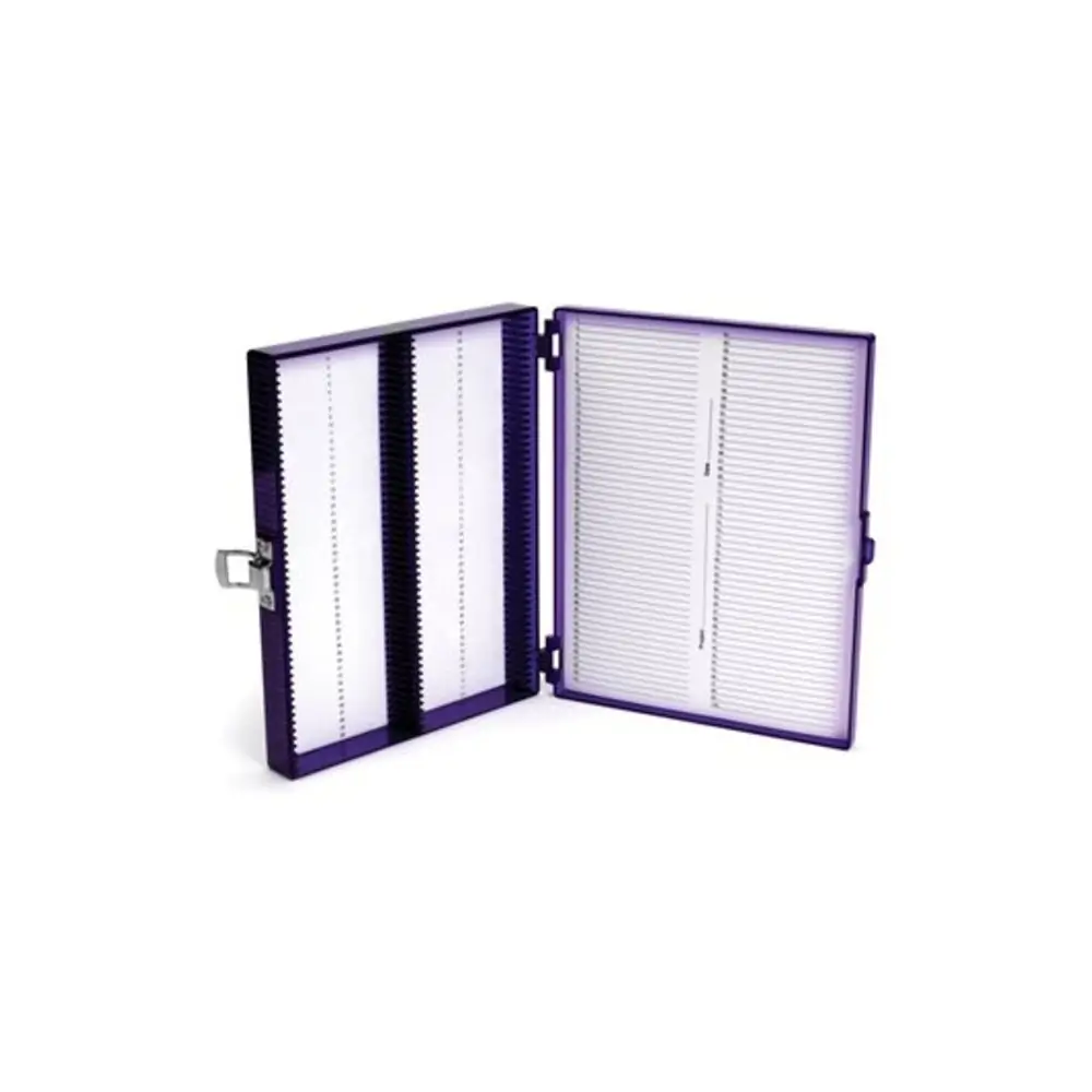 Heathrow Scientific 100-Well Hinged Storage Box - Assorted Colors
