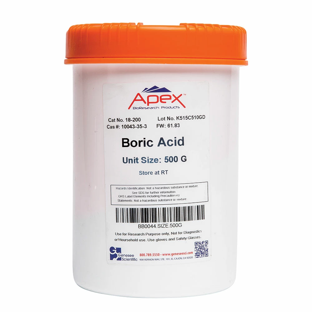 Apex Bioresearch Products 18-200 Boric Acid, Molecular/Proteomic Grade, 500g/Unit primary image