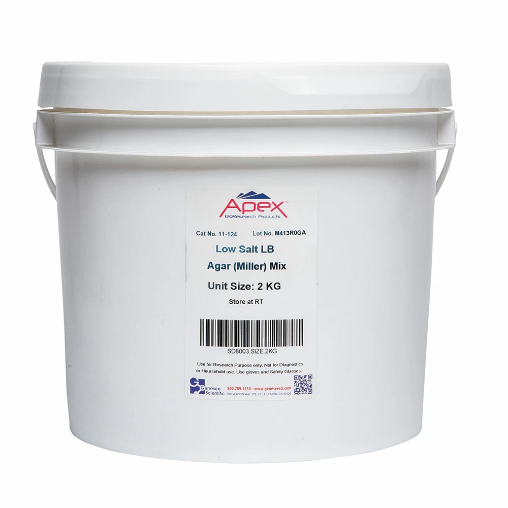 Apex Bioresearch Products 11-124 LB Agar (Lennox) Mix, 2kg, Low Salt, Powder Premix, 2kg/Unit primary image