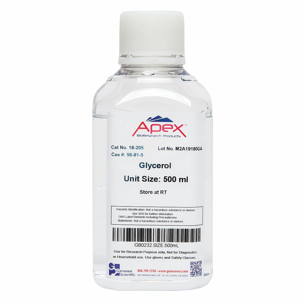 Apex Bioresearch Products 18-205 Glycerol, Molecular/Proteomic Grade, 500ml/Unit primary image
